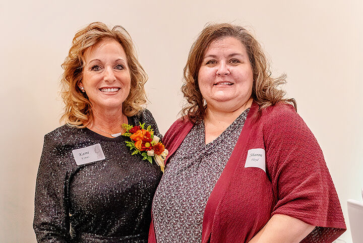 Kami Kimes, left, with Sharon Floyd of the Jefferson County Growth Association, received the individual Jeffersonian Award.